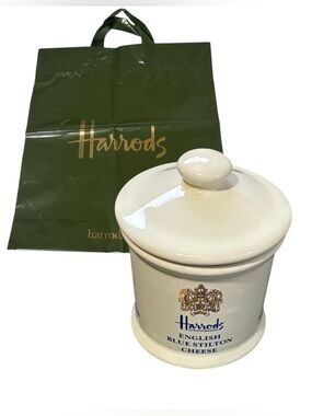 HARRODS BUNDLE VINTAGE CERAMIC CHEESE POT SHOPPING BAG LONDON
